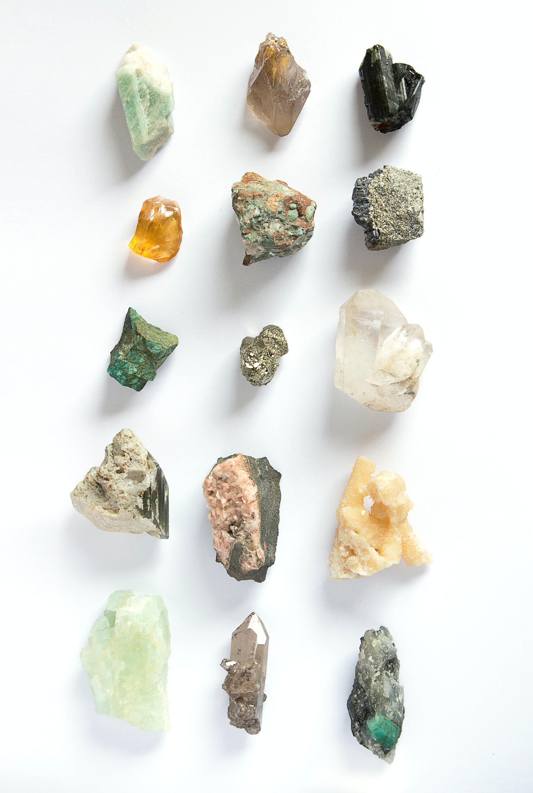 A selection of raw crystals